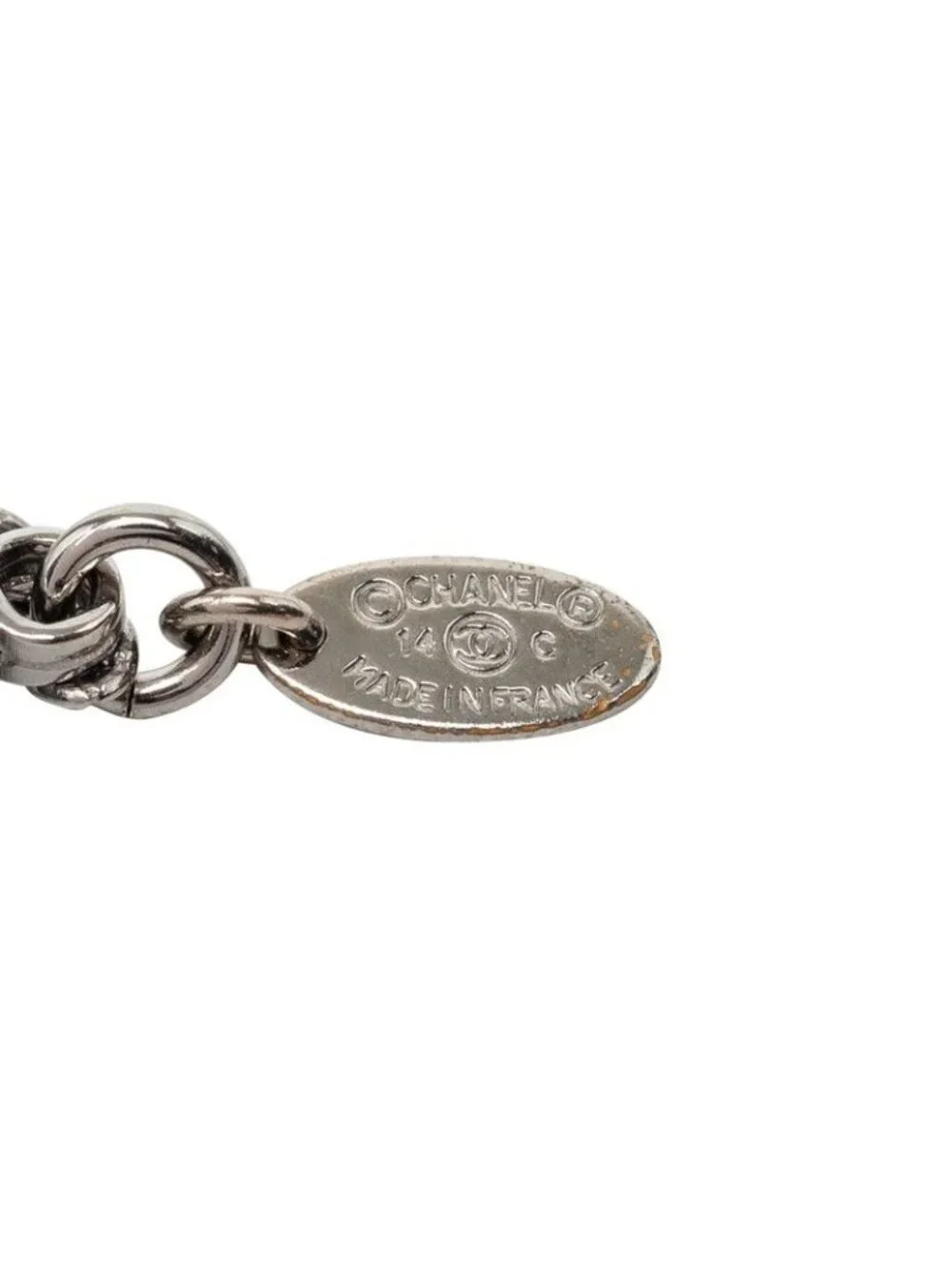 Chanel CC Logo Pendant 14c Silver Metal